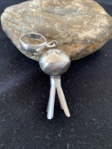 Navajo Naja Pendant | Sterling Silver | Handmade Pearls | 2.5" | Authentic Native American | 1256