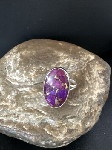 Southwestern Navajo Purple Mojave Turquoise Ring | Sterling Silver | Sz 10 | 15606