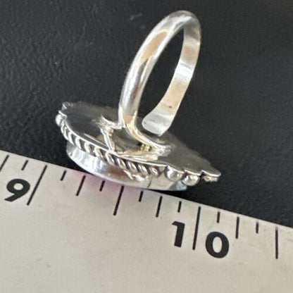 Navajo Pink Conch Heart Ring | Handmade | Sz 10 | Authentic Native American | 16042