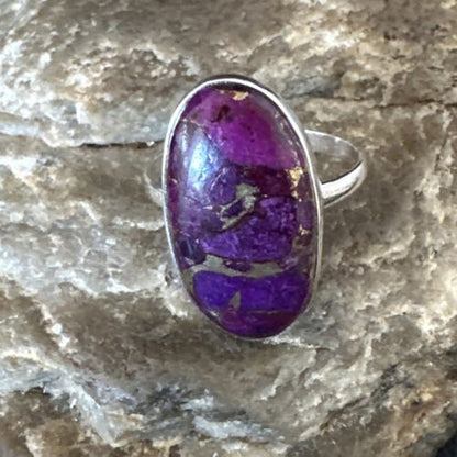 Southwestern Navajo Purple Mojave Turquoise Ring | Sterling Silver | Sz 10 | 15774
