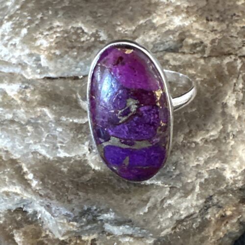 Southwestern Navajo Purple Mojave Turquoise Ring | Sterling Silver | Sz 10 | 15774