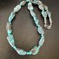 Navajo Blue Nugget Turquoise Bead Necklace | Sterling Silver Pearls | 20" | Authentic Native American Handmade | 16001