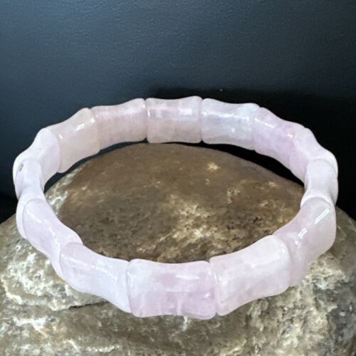 Navajo Pink Quartz Stretch Bracelet | Authentic Native American Handmade | 16945