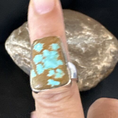 Navajo Blue Turquoise #8 Ring | Sterling Silver | Sz 7 | Authentic Native American Handmade | 14963