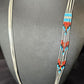 Multi-Color Liquid Silver Heishi Necklace | 5-Strand Sterling Tubes | 25" | Authentic Native American Handmade | 15136