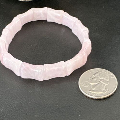 Navajo Pink Quartz Stretch Bracelet | Authentic Native American Handmade | 16945