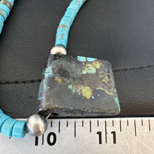 Navajo SpiderWeb Turquoise Heishi Pearls Necklace | Sterling Silver | 20" | Authentic Native American Handmade | 17091