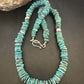Navajo Blue Turquoise Bead Necklace | Sterling Silver | Graduated |  8mm | Authentic Native American | 19" | 17582