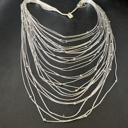 Graduated Bib Heishi Liquid Necklace | Sterling Silver | 24" | 17241