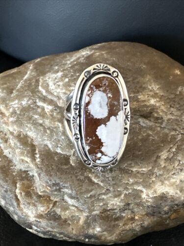 Women's Wild Horse Turquoise Ring | Navajo Sterling Silver | Sz 7 | Authentic Native American Handmade | 16390