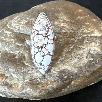 Navajo Wild Horse Turquoise Ring | Sterling Silver | Sz 6 Adjustable | Authentic Native American Handmade | 15552