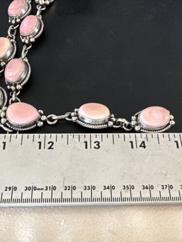 Navajo Pink Conch Lariat Necklace | Sterling Silver Pendant | 30" | Authentic Native American Handmade | 15871