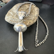 Native American Navajo Sterling Silver Necklace | 3.5" Naja Pendant | 20" | 16479