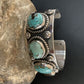 Navajo Blue Royston Turquoise 5 Stone Cuff Bracelet | Sterling Silver | Authentic Native American Handmade | 01383