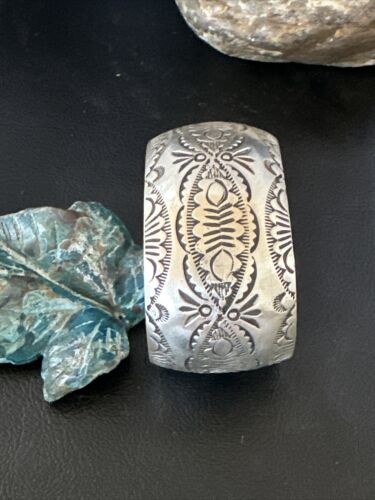 Navajo Stamped Cuff Bracelet | Sterling Silver | Authentic Native American Handmade | 15983