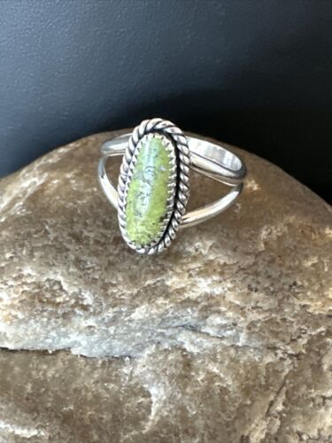 Navajo Green Gaspeite Ring | Sterling Silver | Sz 9.5 | Authentic Native American Handmade | 16397