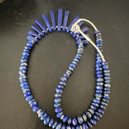 Men's Navajo Blue Lapis Necklace | Sterling Silver | 18" | Authentic Native American Handmade | 15771