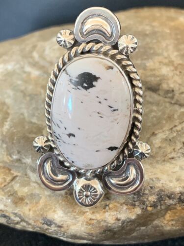 Southwestern Men's White Buffalo Turquoise Ring | Sterling Silver | Sz 10 | 433