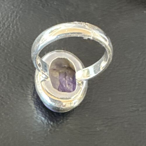 Women's Purple Charoite Navajo Oval Ring | Sterling Silver | Sz 7 | Authentic Native American Handmade | 16051