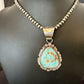 Women's Royston Turquoise Pendant Necklace | Navajo Pearls | Sterling Silver | Authentic Native American | 17063