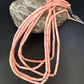 Navajo Pink Coral Tube Heishi Bead Necklace | 5-Strand Sterling Silver | 18" | Authentic Native American Handmade | 15278