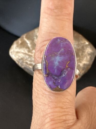 Adjustable Sterling Silver Purple Mojave Turquoise Ring | Sz 10 | 15613