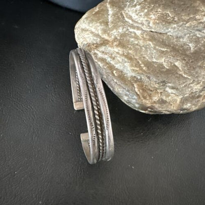 Children's Stamped Cuff Bracelet | Navajo Sterling Silver | Authentic Native American Handmade | 16970