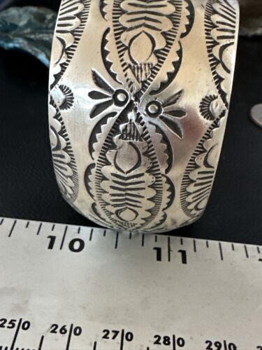 Navajo Stamped Cuff Bracelet | Sterling Silver | Authentic Native American Handmade | 15983