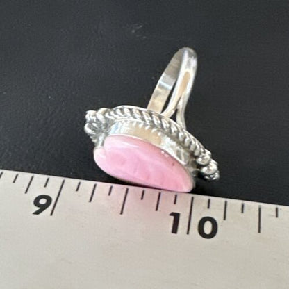 Navajo Pink Conch Heart Ring | Handmade | Sz 9.5 | 16040