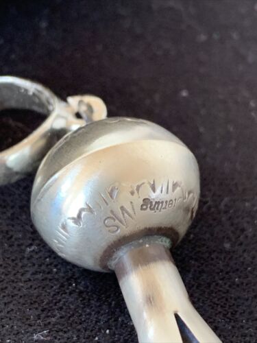 Navajo Naja Pendant | Sterling Silver | Handmade Pearls | 2.5" | Authentic Native American | 1255