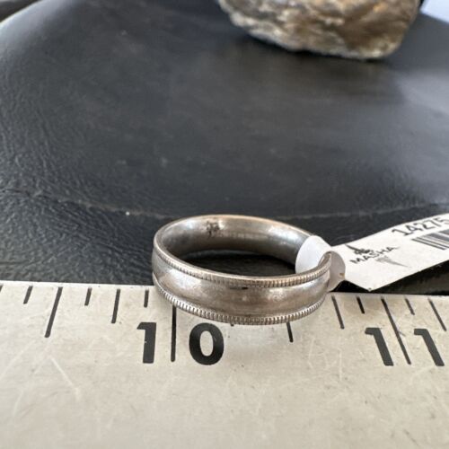 Navajo Sterling Silver Wedding Band | Sz 7.5 | Authentic Native American Handmade | 14275