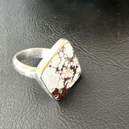 Men's and Women's Wild Horse Turquoise Ring | Navajo Sterling Silver | Sz 8 | 17262