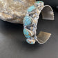 Navajo Blue #8 Turquoise Cuff Bracelet | Sterling Silver | 5 Stones | Authentic Native American Handmade | 1884