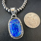 Men's Women's Blue Fire Opal Pendant | Navajo Sterling Silver | Authentic Native American Handmade | 16483