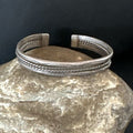 Children's Stamped Cuff Bracelet | Navajo Sterling Silver | Authentic Native American Handmade | 16970
