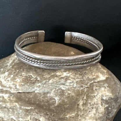 Children's Stamped Cuff Bracelet | Navajo Sterling Silver | Authentic Native American Handmade | 16970