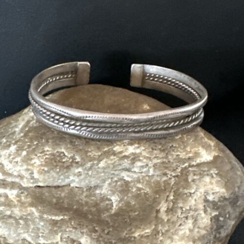 Children's Stamped Cuff Bracelet | Navajo Sterling Silver | Authentic Native American Handmade | 16970