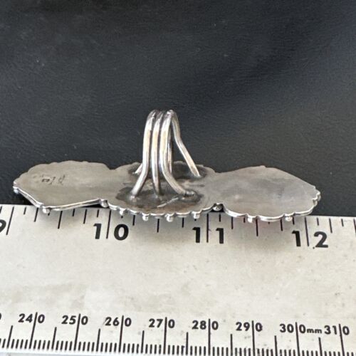 Navajo Red Spiny Oyster Cluster Ring | Authentic Native American Sterling Silver | Multi-Stone | Sz 8 | 16328