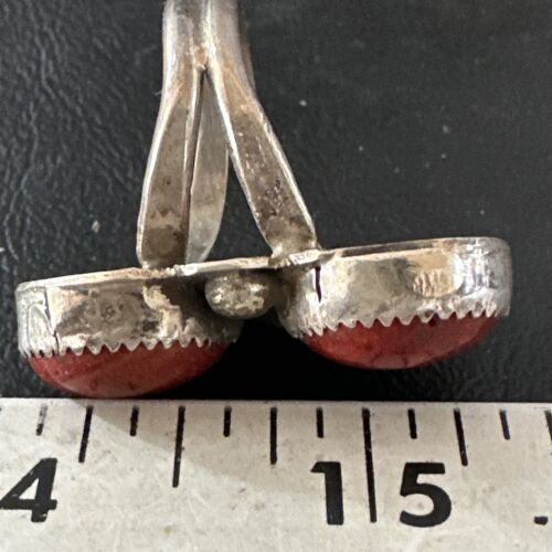 Navajo Apple Coral Sponge Multi-Stone Ring | Authentic Native American Sterling Silver | Multi-Stone | Sz 9 | 16890