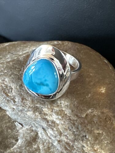 Sterling Silver Blue Kingman Turquoise Ring | Sz 7 | 17596