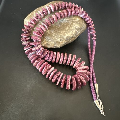 Purple Spiny Oyster Navajo Pearls Sterling Silver Necklace | Authentic Native American | 30" | 16814