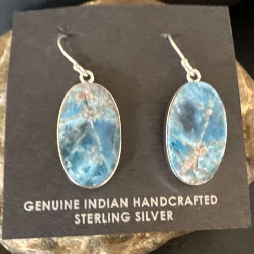 Blue Denim Lapis Dangle Earrings | Sterling Silver | 1" | 15790