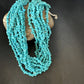Blue Turquoise Nugget Bead Necklace | 10 Strand | Navajo Sterling Silver | 22" | 15030