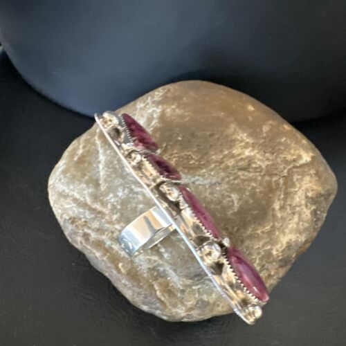 Navajo Purple Spiny Oyster Multi-Stone Ring | Authentic Native American Sterling Silver | Multi-Stone | Sz 8 | 15051