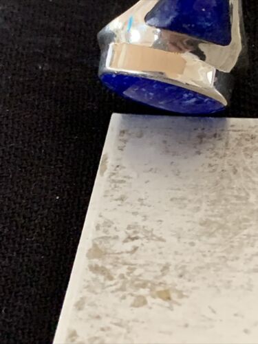 Navajo Blue Lapis Lazuli Inlay Ring | Sterling Silver | Sz 11 | Authentic Native American Handmade | 1457