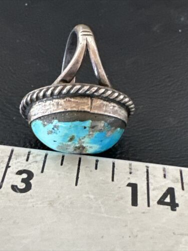 Navajo Blue Kingman Turquoise Ring | Sterling Silver | Sz 5.5 | Authentic Native American Handmade | 16893