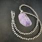 Navajo Pearls Purple Sugilite Pendant Necklace | Sterling Silver Beads | Authentic Native American Handmade | 15511