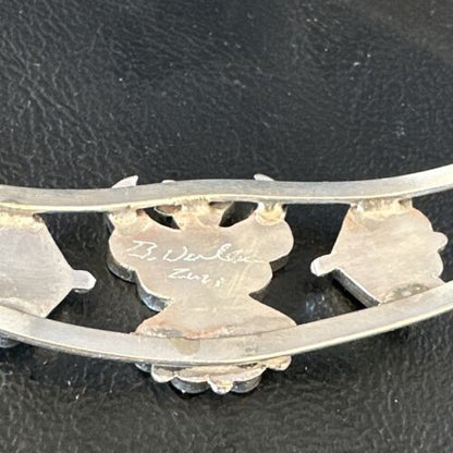 Zuni Thunderbird Bracelet | Sterling Silver Multi-Stone Inlay | Turquoise | Authentic Native American Jewelry | 15056