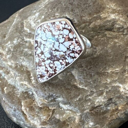 Men's & Women's Wild Horse Turquoise Ring | Navajo Sterling Silver | Sz 7 | Authentic Native American Handmade | 17259