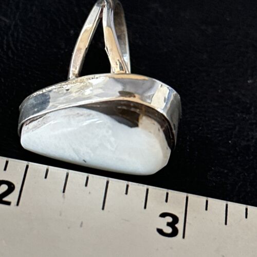 Men's Navajo White Buffalo Turquoise Ring | Sterling Silver | Sz 8.5 | Authentic Native American Handmade | 14745